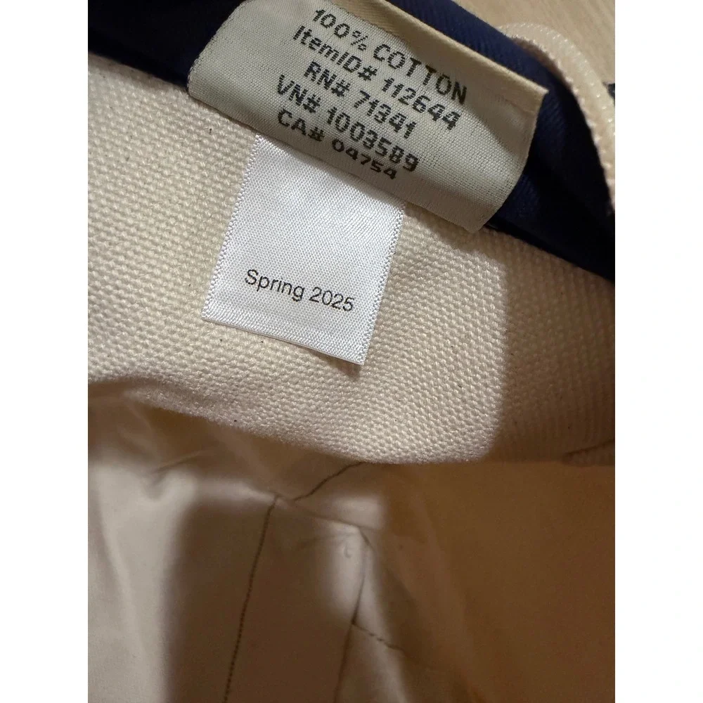 L.L.Bean Boat and Tote Canvas Cream Navy Zip Top Monogrammed Christina Preppy